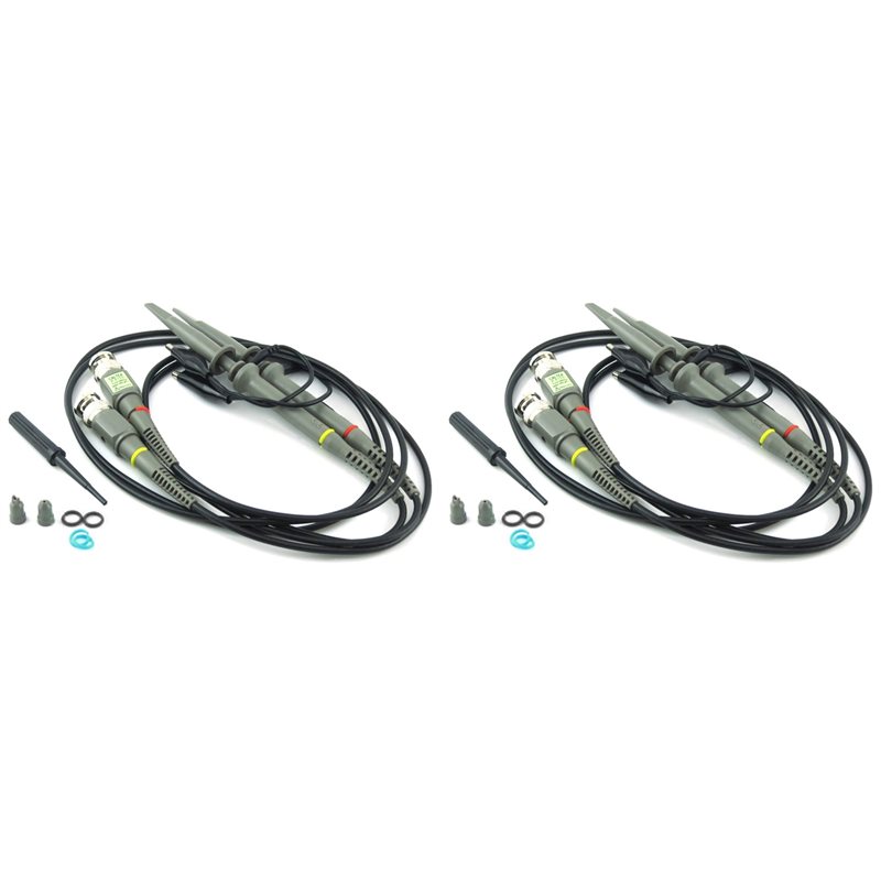 Oscilloscope Probe 100Mhz 10X - 4-delige P6100 BNC-oscilloscoopsonde-set, 100 MHz, 1X