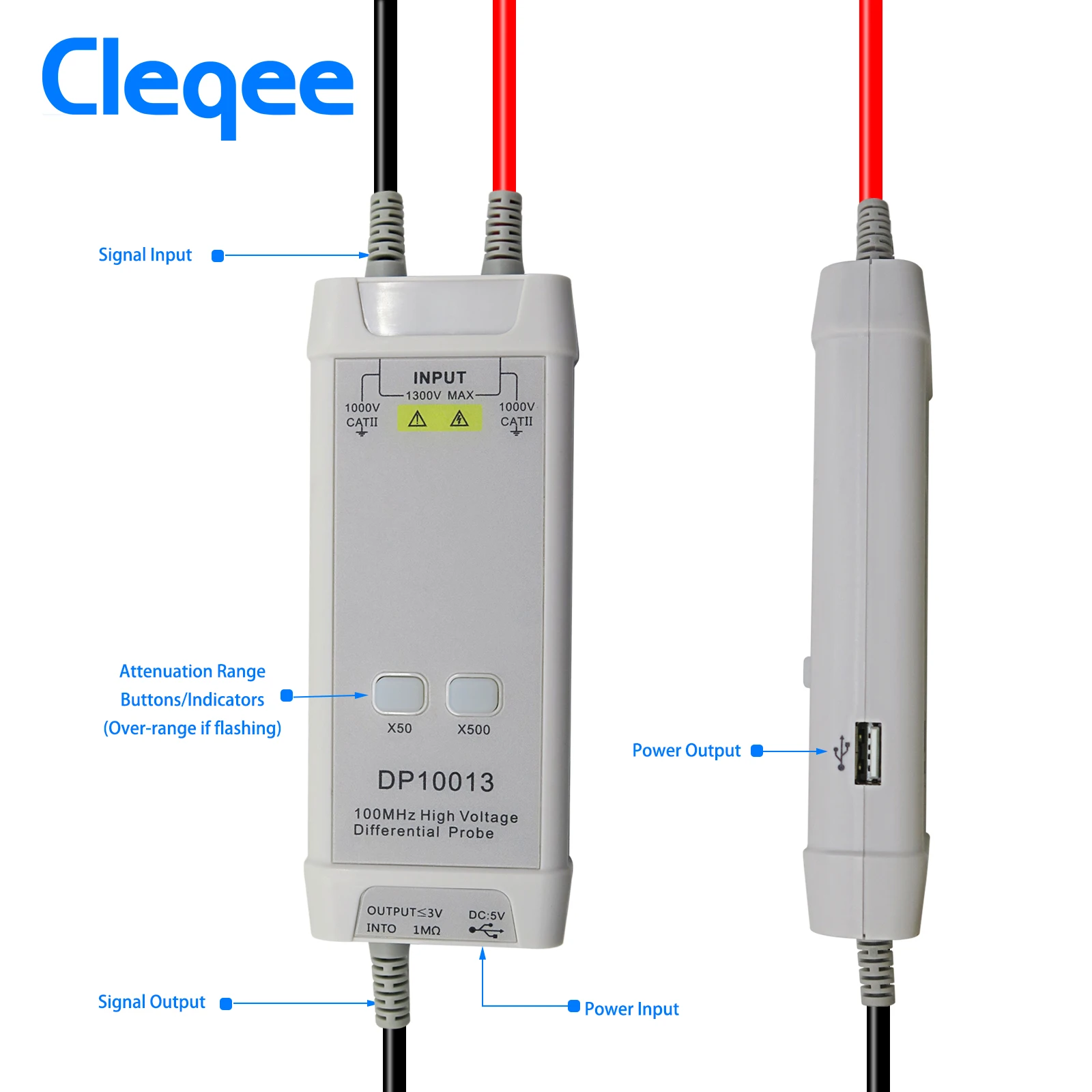 Differential Probe 100Mhz 1300V - Cleqee 1300V 100MHz Hoogspanning Oscilloscoop +