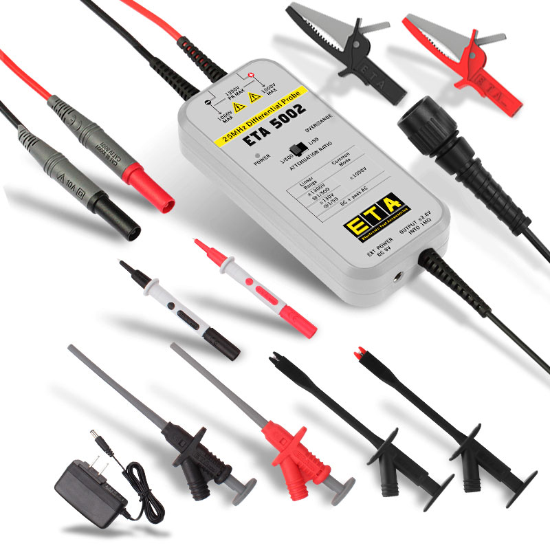 Differential Probe 100Mhz 1300V - Miyee ETA5002/ETA5010/ETA5026 hoogspanningsdifferentiële sonde | 25MHz/100MHz
