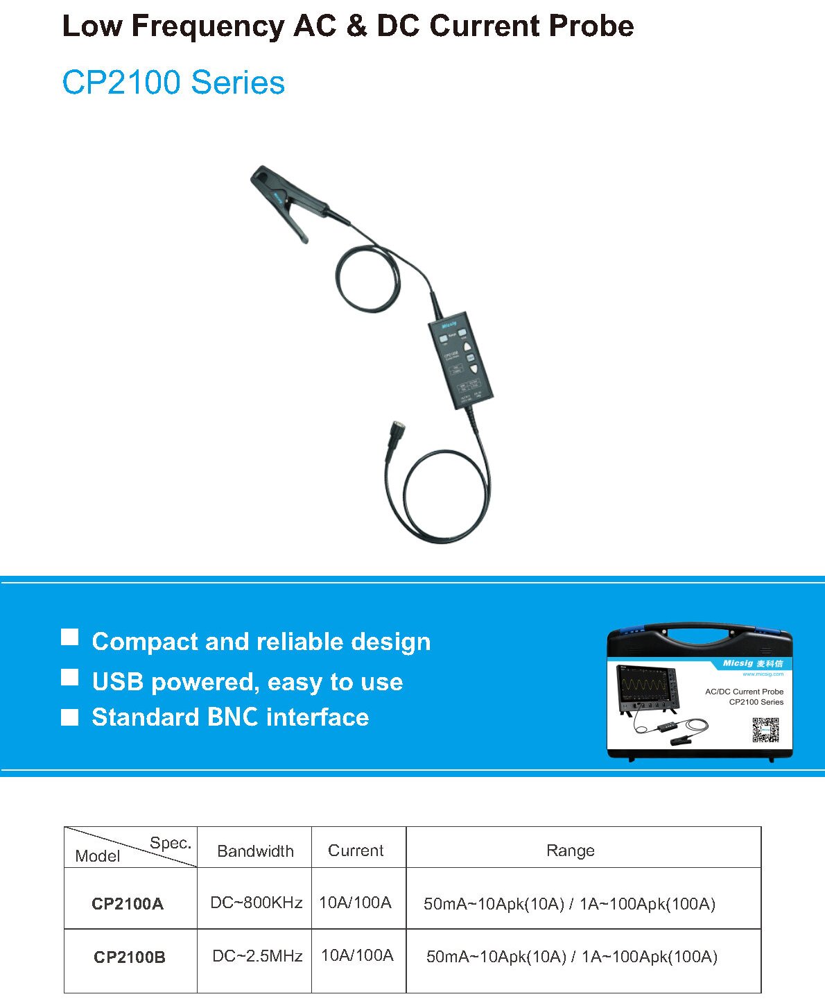 MICSIG laagfrequente AC/DC-str - Current Probe Ac Dc 100A recensie en prijs