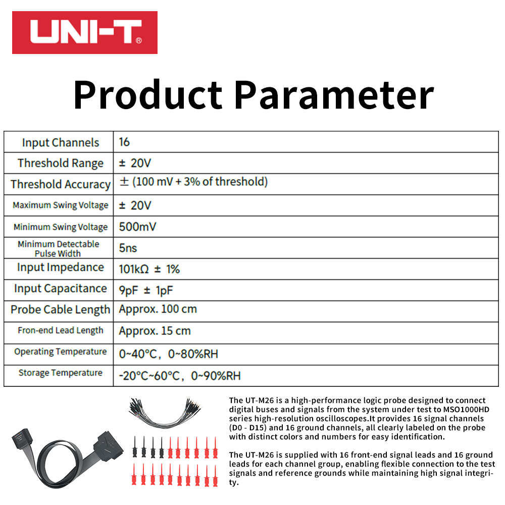 UNI-T UT-M26 16-kanaals logisc - Logic Analyzer Probe 16 Channel recensie en prijs