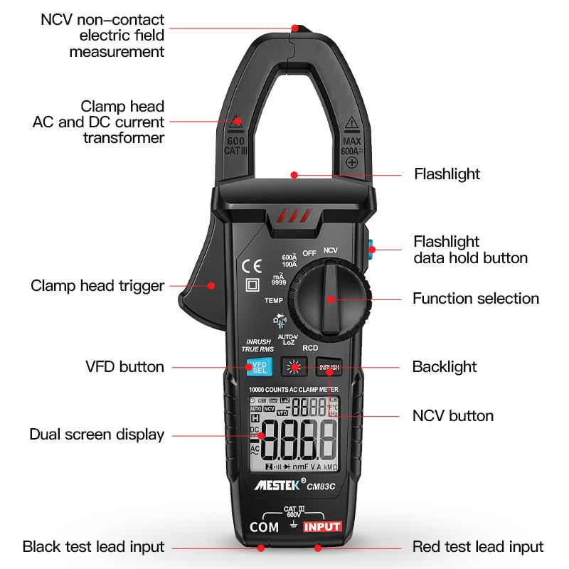 MESTEK 600A AC/DC spannings-,  - Current Clamp Probe 600A recensie en prijs