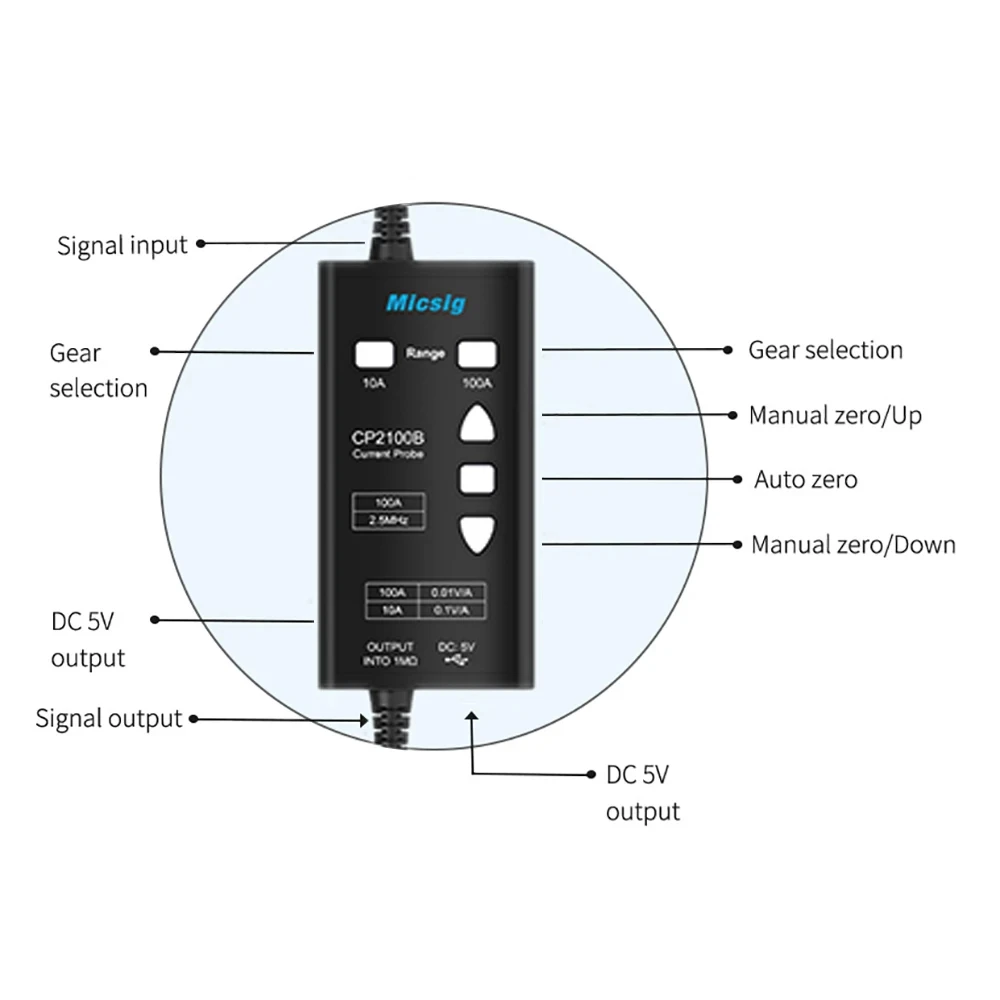 Micsig Digital CP2100B Oscillo - Current Probe Ac Dc 100A recensie en prijs